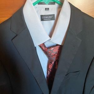 COMPLETE MENS SUIT SZ MEDIUM BLACK/gray